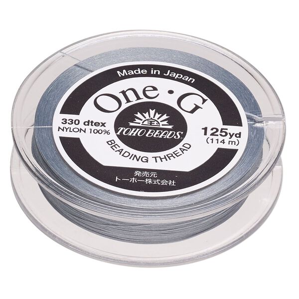 Thread, One-G™, nylon, pkg/125 yards, grey, size 0. image number 0