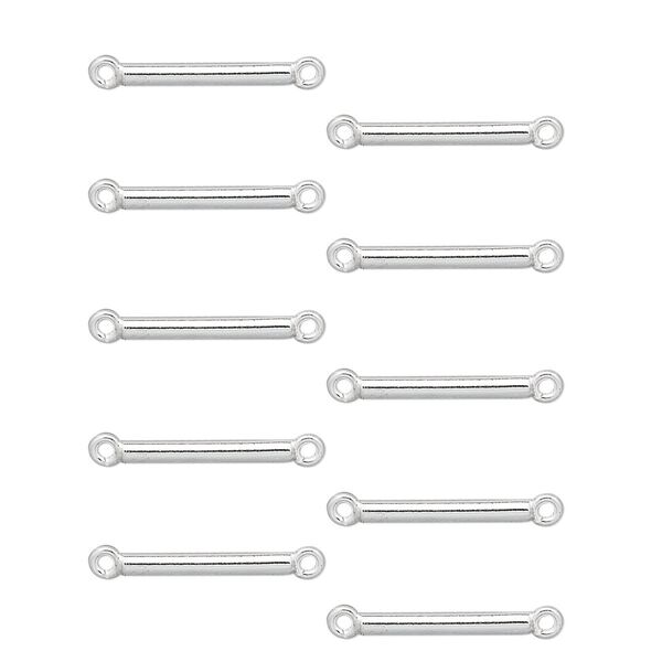 Link, sterling silver, 11x1.5mm tube. Sold per pkg of 10. image number 0