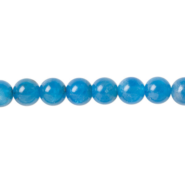Blue apatite 1pkg1, round bead natural 8 inch 6-6.5mm image number 0