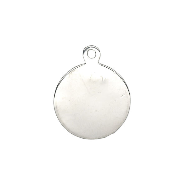 Drop, sterling silver, 18mm single-sided smooth flat round, 18-20 gauge. Sold individually. image number 0