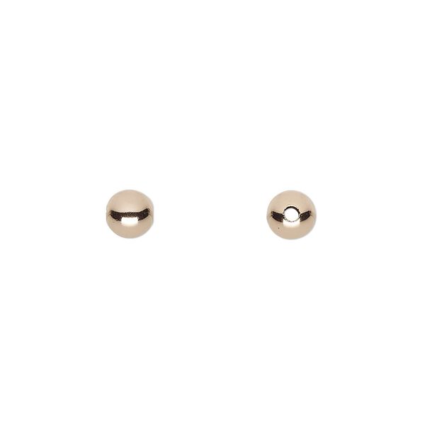 Bead, 14Kt rose gold-filled, 5mm round. Sold per pkg of 100. image number 0