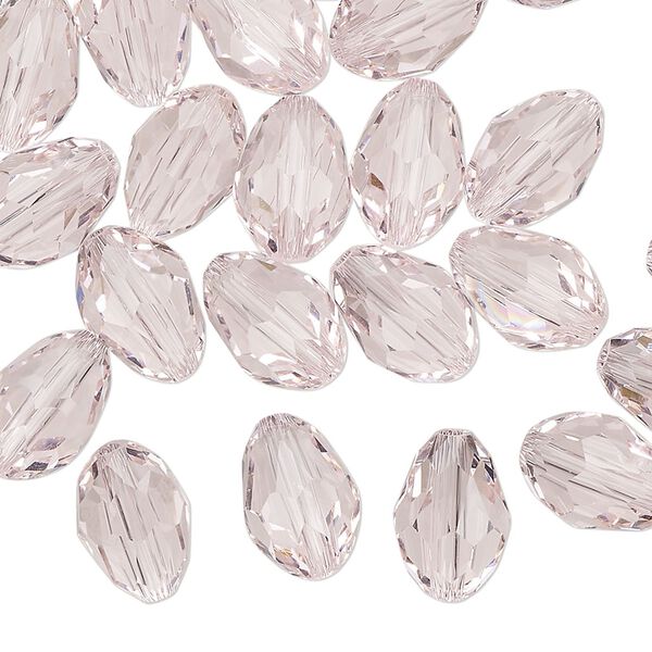 Bead Celestial Crystal® 1pkg40, 11X7.5mm-12X8mm teardrop / 66 facets, transparent pink image number 0