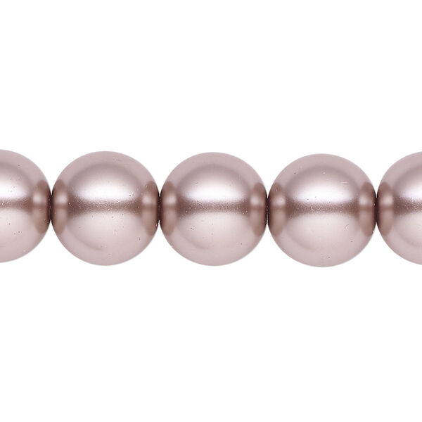 Pearl 1pk platinum, Celestial Crystal® 12mm round 15.5-16 inch image number 0