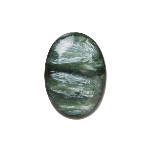 Seraphinite 1pkg1, calibrated oval cab natural B grade, 25x18mm image number 0