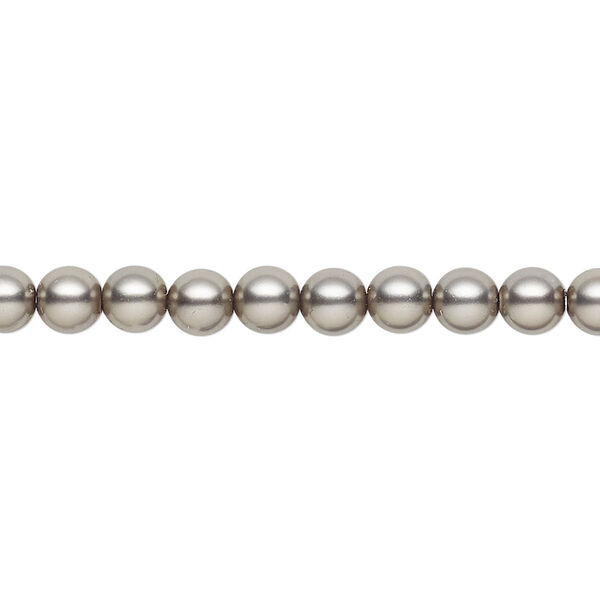 Pearl 50pk dark grey, Preciosa Czech crystal 5mm round image number 0