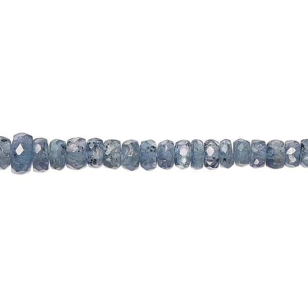 Indigo kyanite 1pkg1, hand-cut faceted rondelle bead natural 15.5-16 inch graduated 3x2mm-5x3mm image number 0