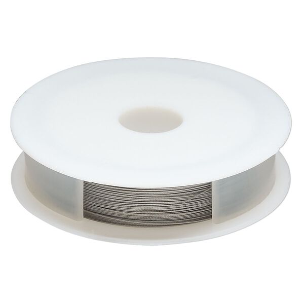 Beading wire, Tigertail™, nylon-coated stainless steel, clear, 7 strand, 0.012-inch diameter. Sold per 100-foot spool. image number 0