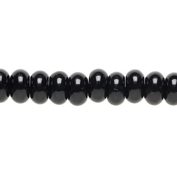 Black onyx 1pkg1, rondelle bead 15.5-16 inch 8x5mm image number 0
