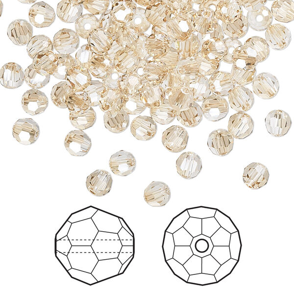 Bead 720pk crystal golden shadow, Swarovski® 4mm round 5000 image number 0