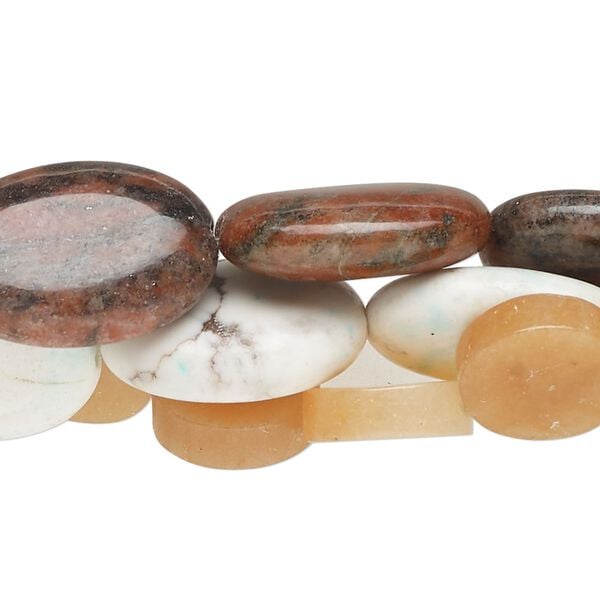 Multi-gemstone 1pkg3, mixed shape bead 15 inch mix 6x4mm-43mm image number 0