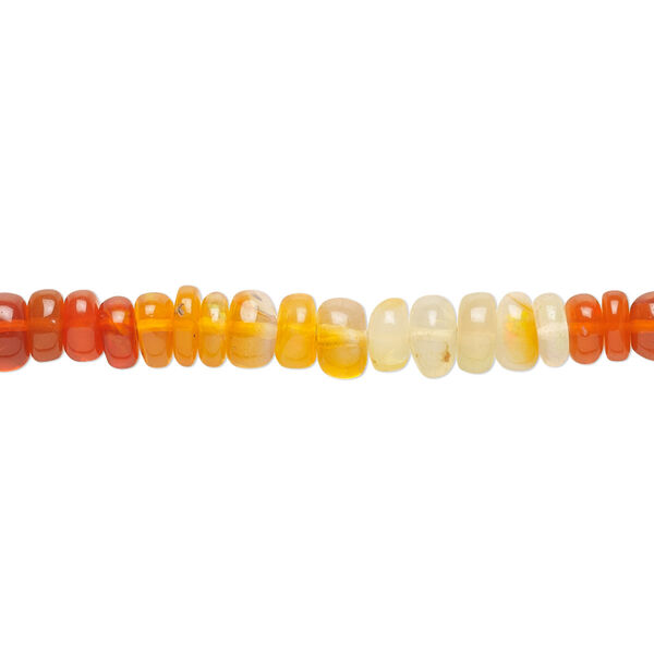 Fire opal 1pkg1, hand-cut rondelle bead natural B grade, 15.5-16 inch 4x2mm-6x4mm image number 0