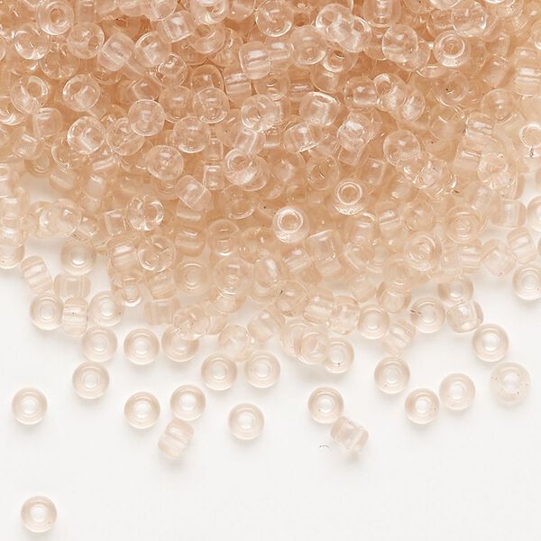 Seed bead, Miyuki, glass, pkg/250g, #8 rocaille, transparent pink mist (RR-155). image number 0