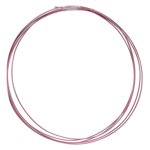Wire, anodized niobium, pink, half-hard, round, 20 gauge. Sold pkg of 5 feet. image number 0