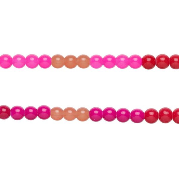 Bead, glass, opaque and translucent mixed colors, 8mm round. Sold per pkg of (2) 7-inch strands, approximately 50 beads. image number 0