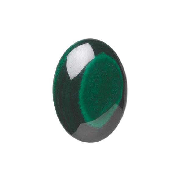 Bull's eye malachite 1pkg1, calibrated oval cab natural 25x18mm image number 0
