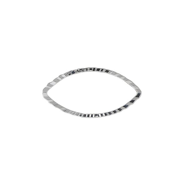Component, silver-plated brass, 23x12mm single-sided diamond-cut open marquise, 1.3mm thick. Sold per pkg of 100. image number 0
