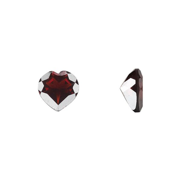 Almandite garnet 1pkg1, hand-cut faceted heart gem natural 10mm image number 0