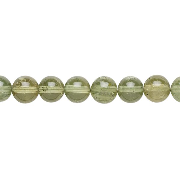 Green apatite 1pkg1, round bead natural , 8 inch 6mm image number 0