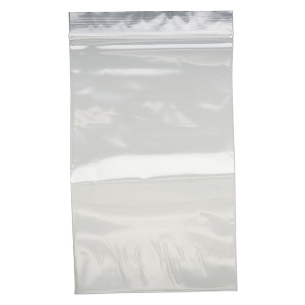 Bag, Tite-Lip™, plastic, clear, 5x8-inch top zip. Sold per pkg of 100. image number 1