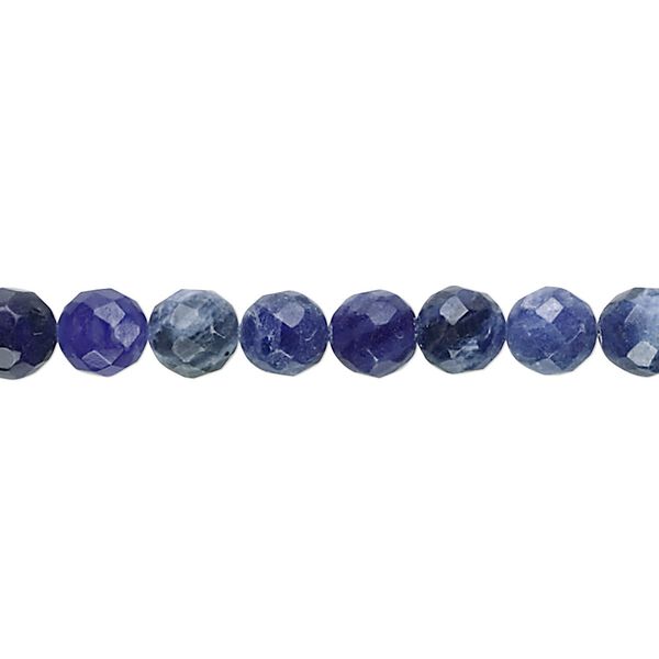 Sodalite 1pkg1, faceted round bead natural 15.5-16 inch 6mm image number 0