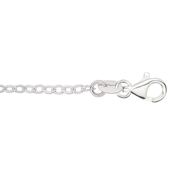 Chain, sterling silver, 2.5mm flat oval cable, 18 inches with lobster claw clasp. Sold individually. image number 0