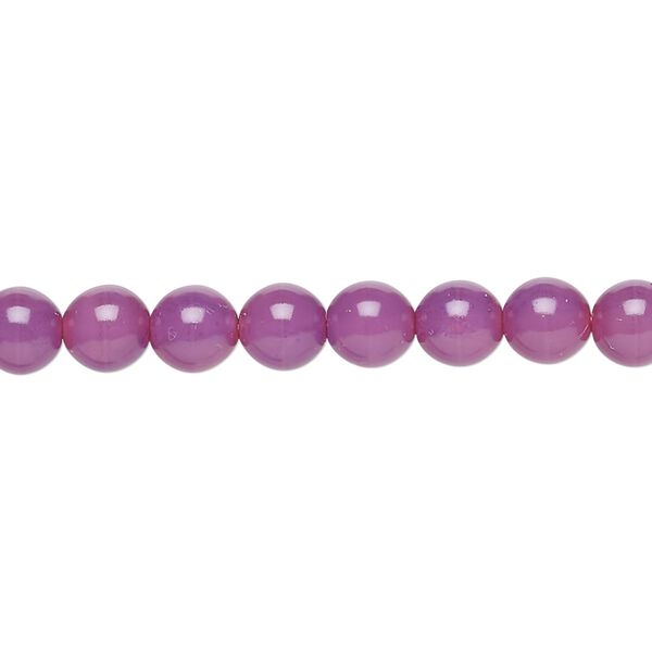 Bead, Czech dipped décor glass druk, opaque grape, 6mm round. Sold per 15-1/2" to 16" strand. image number 0