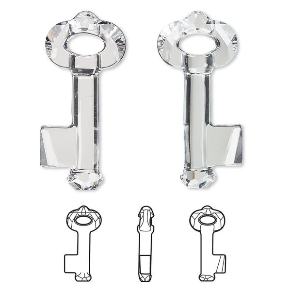 Focal 1pk crystal, Crystal Passions® 50x21mm pendant key 6919 image number 0
