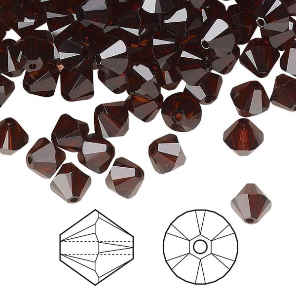 Bead 144pk smoked amber, Crystal Passions® 6mm bicone 5328 image number 0