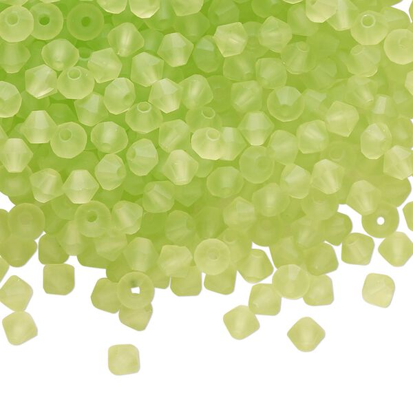 Bead 48pk limecicle matte, Preciosa Czech crystal 4mm bicone image number 0