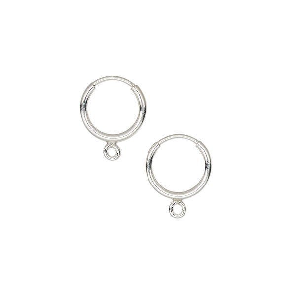 Earring hoop 1pkg2 sterling silver, 10mm / endless loop / closed loop, 21 gauge 1 pair image number 0