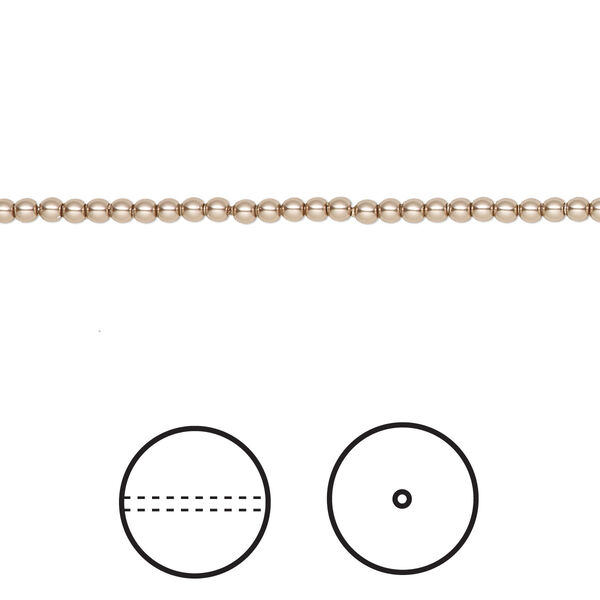 Pearl 100pk bronze, Crystal Passions® 2mm round 5810 image number 0