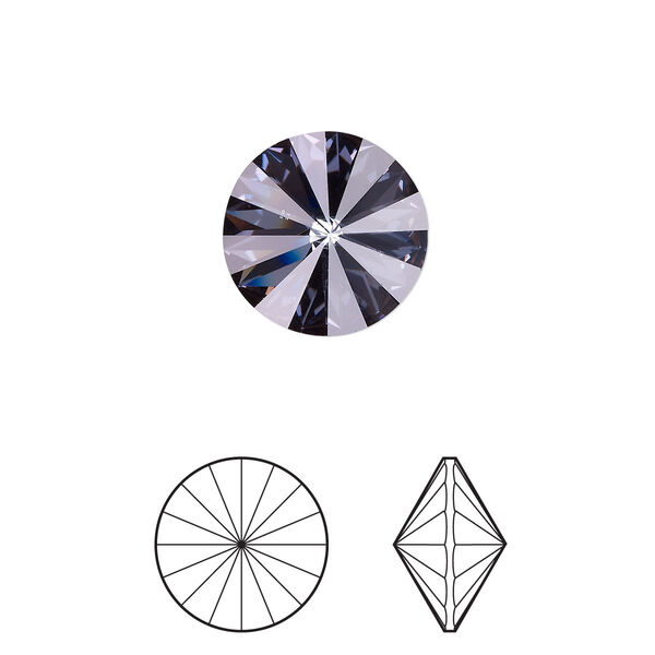 Chaton 4pk aquamarine antique pink foil back, Crystal Passions® 12mm rivoli 1122 image number 0
