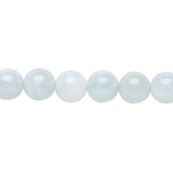 Aquamarine 1pkg1, round bead 15.5-16 inch 8mm image number 0