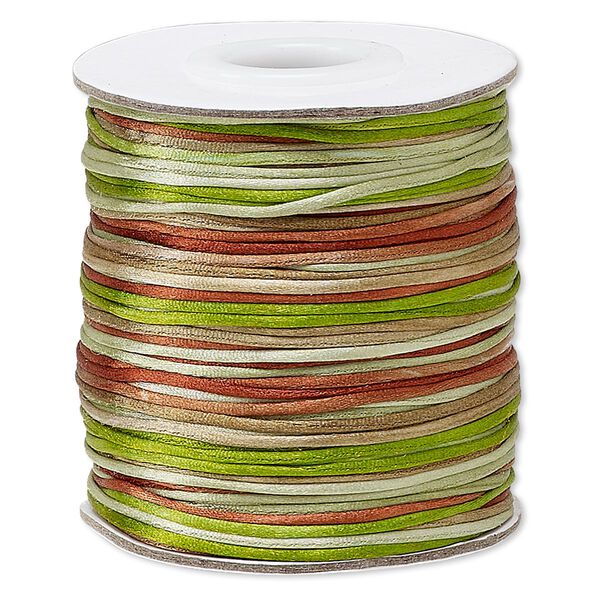 Cord, Satinique™, satin, forest, 1mm mini. Sold per 200-foot spool. image number 0