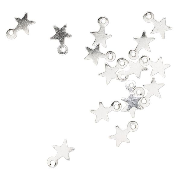 Charm, sterling silver, 4x4mm star. Sold per pkg of 20. image number 0