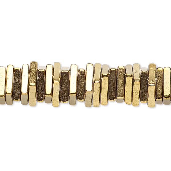 Hemalyke™ 1pkg1, electroplated antique gold square rondelle bead 8 inch 4x1mm image number 0