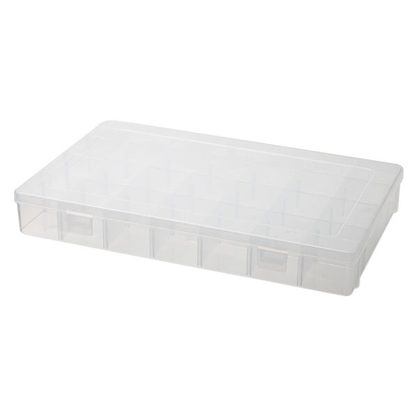 Organizer, plastic, 14x9x2 inch rectangle with 28 adjustable compartments. Sold individually. image number 1