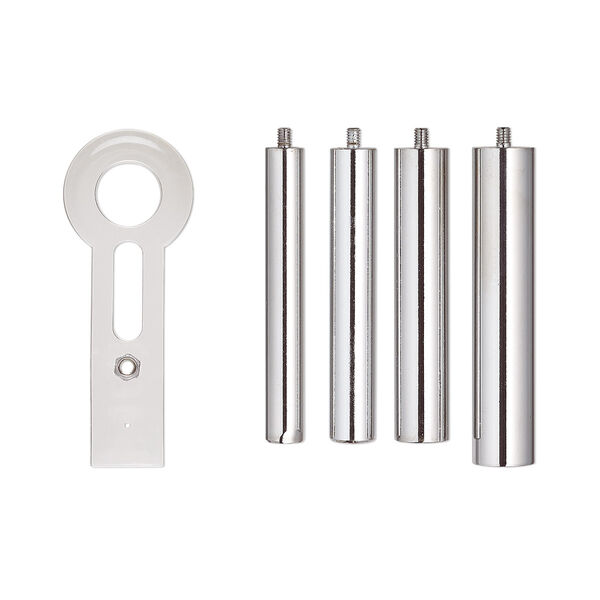 Jump ring maker, steel and plastic, clear, 3-1/2 x 1-1/2 inch base and (4) 3-1/4 inch mandrel rods. Sold per 5-piece set. image number 0