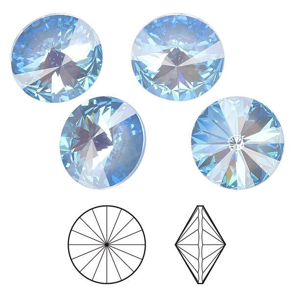 Chaton 4pk crystal ocean DeLite, Crystal Passions® 14mm rivoli 1122 image number 0