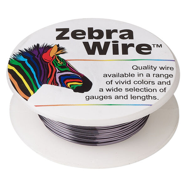 Wire, Zebra Wire™, color-coated copper, midnight blue, round, 22 gauge. Sold per 15-yard spool. image number 0