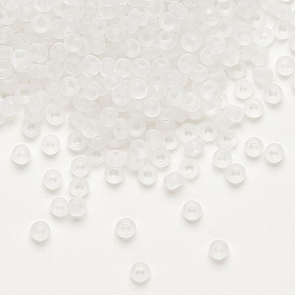 Seed bead, Preciosa Ornela Czech glass, pkg/50g, #8 rocaille, translucent matte clear, (00050). image number 0