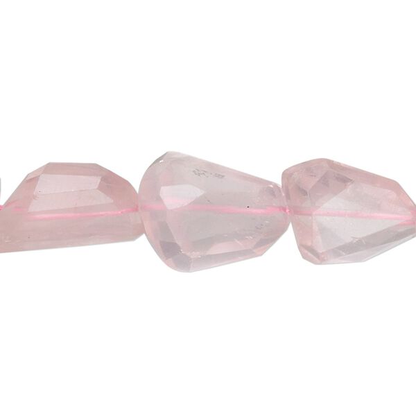 Rose quartz 1pkg10, hand-faceted tumbled freeform nugget bead natural small image number 0