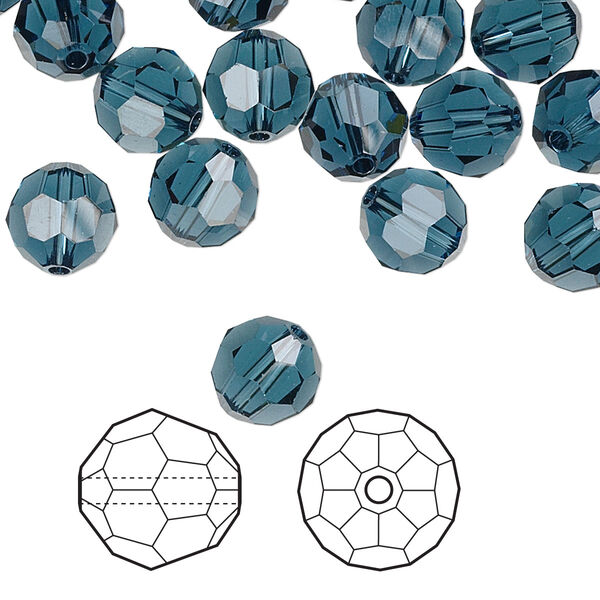 Bead 144pk Montana, Crystal Passions® 8mm round 5000 image number 0