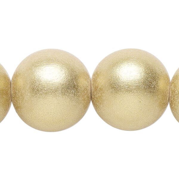 Taiwanese cheesewood 1pkg1, hand-cut painted round bead 15.5-16 inch frosted yellow gold 20mm image number 0