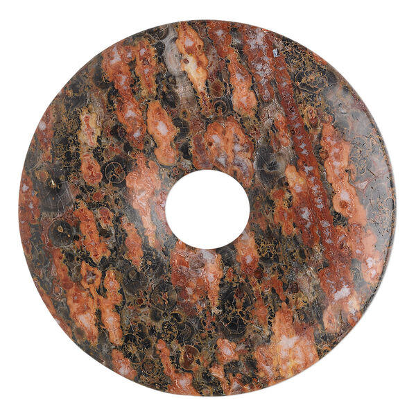 Leopardskin jasper 1pkg1, donut focal natural 40mm image number 0