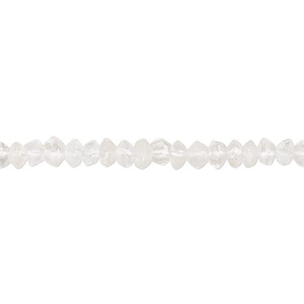 Quartz crystal 1pkg1, hand-cut faceted saucer bead natural 13 inch 4x2mm-5x3mm image number 0