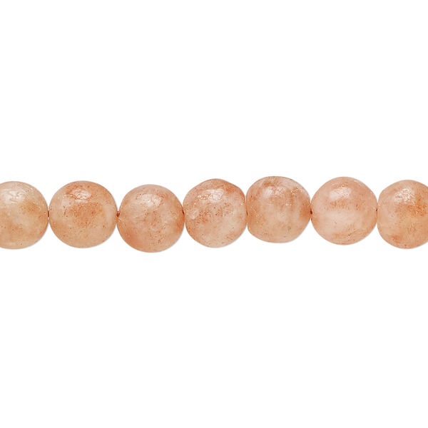 Sunstone 1pkg1, hand-cut round bead natural 14 inch 5-7mm image number 0