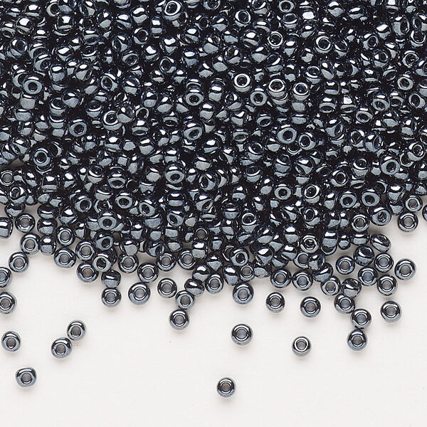 Seed bead, Dyna-Mites™, glass, pkg/1/2kg, #11 round, opaque iris silver, (928 11/0 RR). image number 0