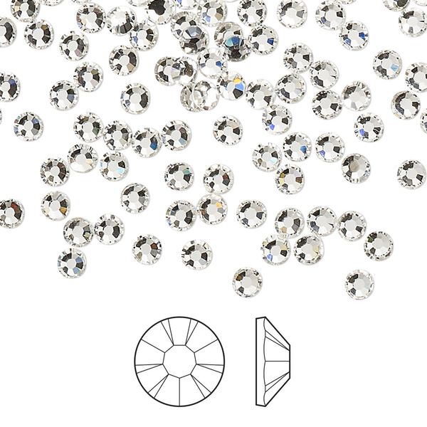 Flat back 144pk crystal foil back, Preciosa MAXIMA Czech crystal rhinestone 3-3.2mm chaton rose round SS12 image number 0