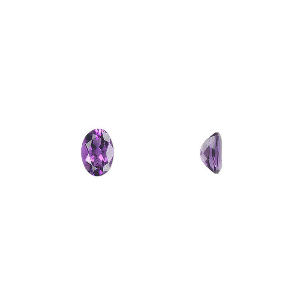 Amethyst 1pkg2, hand-cut faceted oval gem natural A grade, 6x4mm image number 0
